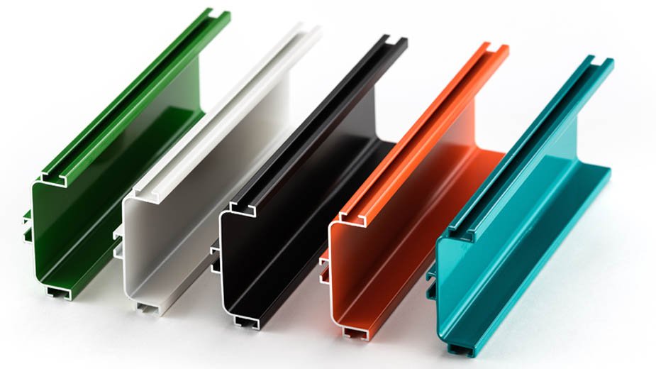Powder coated aluminium profiles in multiple RAL shades